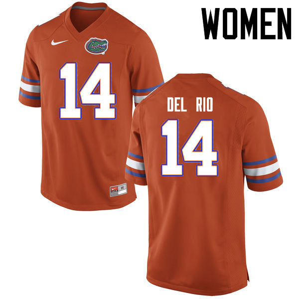 Women Florida Gators #14 Luke Del Rio College Football Jerseys Sale-Orange